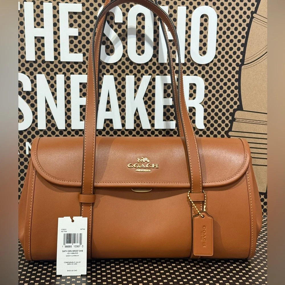 NWT Coach Bridget Flap Shoulder Bag CDB05 Gold/Tan Smooth grain leather - Picture 12 of 12